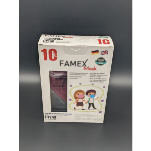 FAMEX Premium Kinder FFP2 Masken - XXS  - weinrot