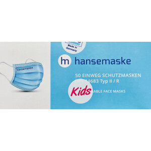 hansemaske Kids - Blau - 50er Pack - Made in Germany