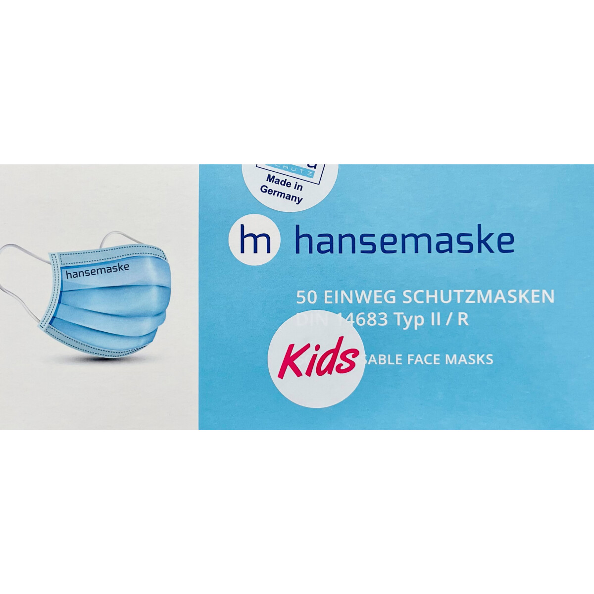 Humeng 50PC Einweg Kinder Kinder Gesicht industrielle 3-lagige Ohrschlaufe Made in Germany